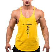 Brand Gym Stringer Tank Top for Men, ideal for bodybuilding, featuring lightweight, breathable fabric and a stylish design for optimal comfort and performance during workouts.