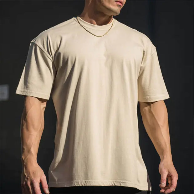 Men's Gym Workout Fitness Cotton T-Shirt, made from breathable, soft cotton fabric, designed for comfort and performance during workouts and athletic activities