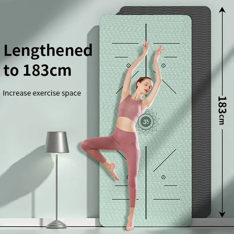 Yoga Mat Non Slip with textured surface and extra cushioning, designed for stability and comfort during yoga and fitness exercises, ideal for all practice levels.