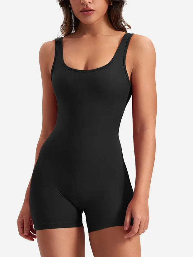 Fitness Jumpsuits Sportswear with a sleek design, made from breathable, stretchy fabric, providing full-body support and comfort for various workouts and activities.