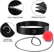 Boxing Reflex Speed Punch Ball with adjustable headband, designed for improving hand-eye coordination, reflexes, and agility during boxing training.