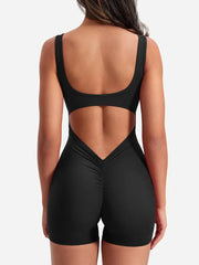 Fitness Jumpsuits Sportswear with a sleek design, made from breathable, stretchy fabric, providing full-body support and comfort for various workouts and activities.