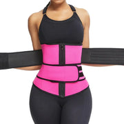 Slimming Fitness Belt with adjustable straps, designed to provide waist support, enhance sweat production, and aid in trimming and toning the abdominal area during workouts.