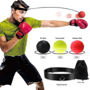 Boxing Reflex Speed Punch Ball with adjustable headband, designed for improving hand-eye coordination, reflexes, and agility during boxing training.