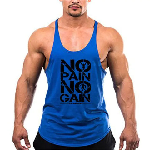 Brand Gym Stringer Tank Top for Men, ideal for bodybuilding, featuring lightweight, breathable fabric and a stylish design for optimal comfort and performance during workouts.