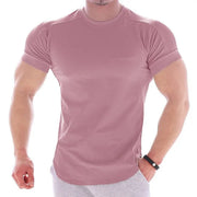 Gym T-Shirt for Men made from breathable, moisture-wicking fabric, featuring a comfortable and flexible fit, perfect for intense workouts and athletic activities.