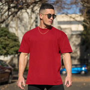 Men's Gym Workout Fitness Cotton T-Shirt, made from breathable, soft cotton fabric, designed for comfort and performance during workouts and athletic activities