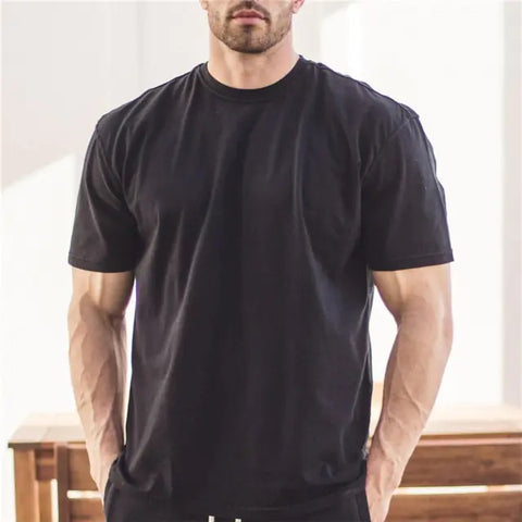 Men's Gym Workout Fitness Cotton T-Shirt, made from breathable, soft cotton fabric, designed for comfort and performance during workouts and athletic activities