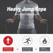 Heavy Weighted Jump Rope for Fitness and Muscle Building with durable handles and thick rope, designed to enhance cardio, strength, and endurance during workouts.