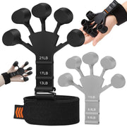 Finger Exerciser with adjustable resistance levels, designed to strengthen fingers, hands, and forearms, ideal for rehabilitation, musicians, and improving grip strength.