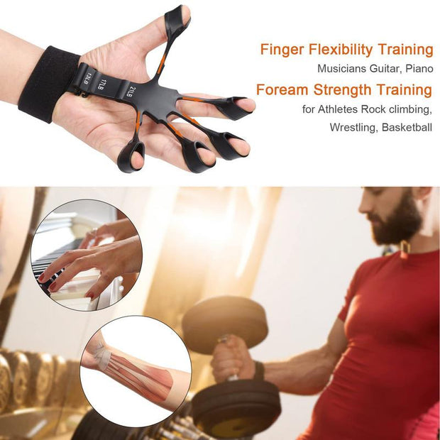 Silicone Gripster Finger Strengthener with adjustable resistance, designed to improve grip strength and finger dexterity, perfect for athletes and rehabilitation exercises.